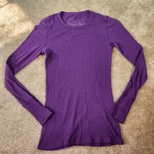 KIRRA WOMEN'S Purple THERMAL TOP SHIRT, LONG SLEEVE CREW NECK - XS B929